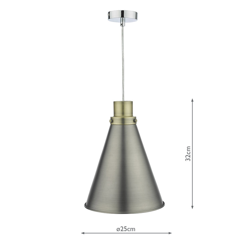 Load image into Gallery viewer, Dar Lighting POT8661 Potter Easy Fit Pendant Antique Chrome - 37181
