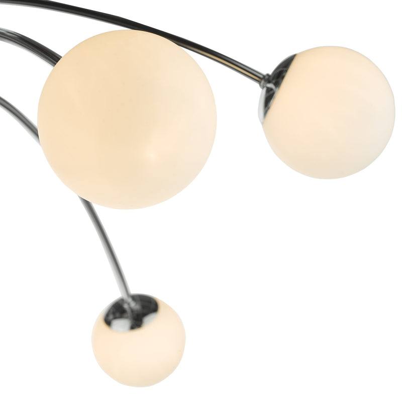 Load image into Gallery viewer, Dar Lighting PUG6450 Puglia 6 Light Semi Flush Ceiling Light Polished Chrome Opal Glass - 35313
