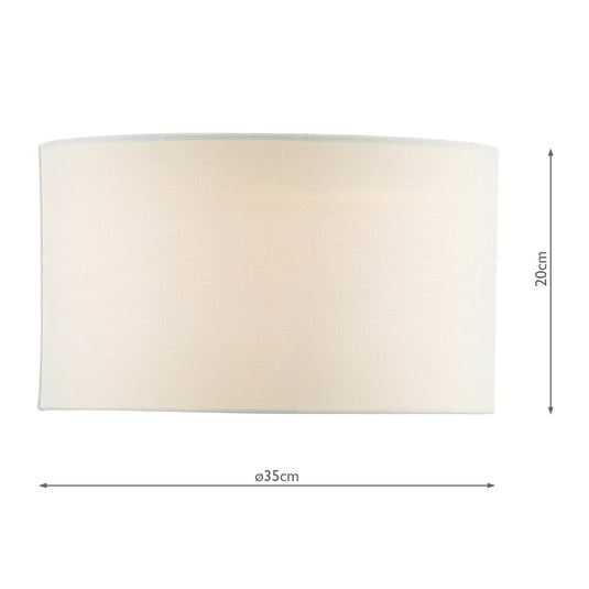 Dar Lighting PYR142 Pyramid White Linen Drum Shade 35cm - 35315
