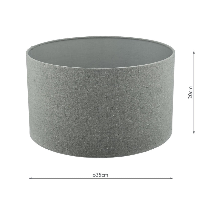 Load image into Gallery viewer, Dar Lighting PYR1439 Pyramid Grey Linen Drum Shade 35cm - 37000
