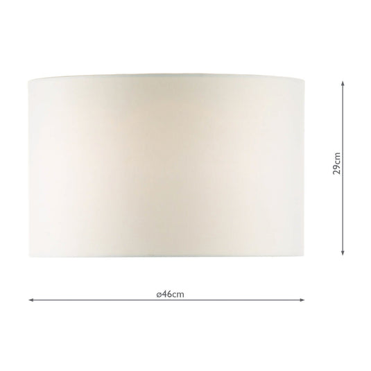 Dar Lighting PYR182 Pyramid White Linen Drum Shade 46cm - 26519