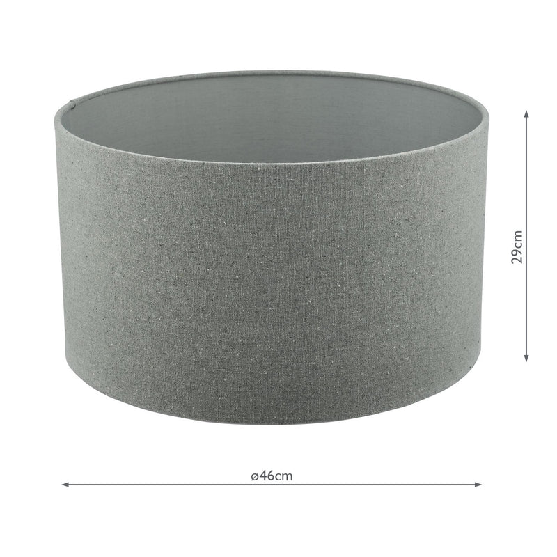 Load image into Gallery viewer, Dar Lighting PYR1839 Pyramid Grey Linen Drum Shade 46cm - 37001
