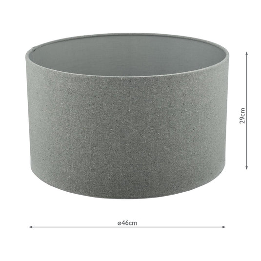 Dar Lighting PYR1839 Pyramid Grey Linen Drum Shade 46cm - 37001