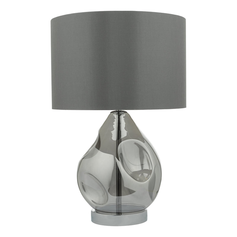 Load image into Gallery viewer, Dar Lighting QUI4210 Quinn Table Lamp Smoked Glass With Shade - 21850
