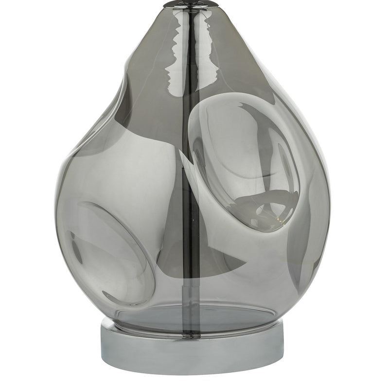 Load image into Gallery viewer, Dar Lighting QUI4210 Quinn Table Lamp Smoked Glass With Shade - 21850

