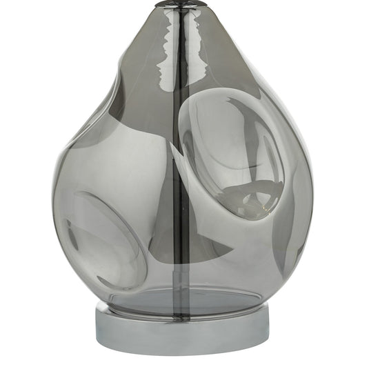 Dar Lighting QUI4210 Quinn Table Lamp Smoked Glass With Shade - 21850
