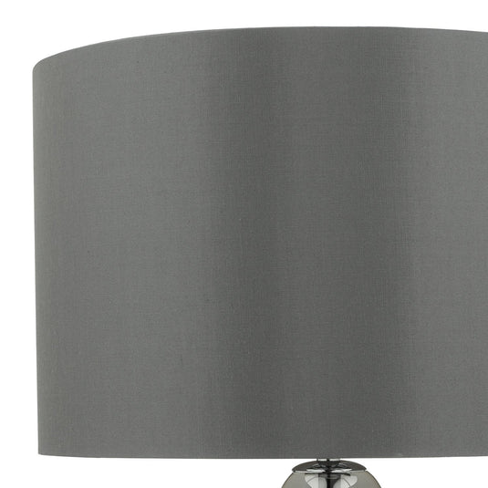 Dar Lighting QUI4210 Quinn Table Lamp Smoked Glass With Shade - 21850