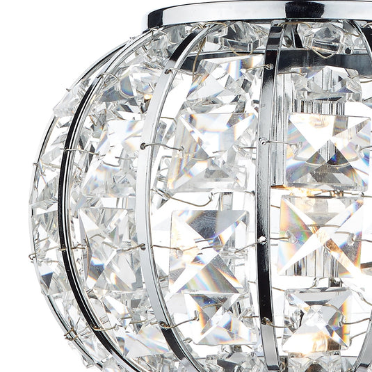 Dar Lighting RAE0150 Rae 1 Light Pendant Polished Chrome/ Clear - 19537