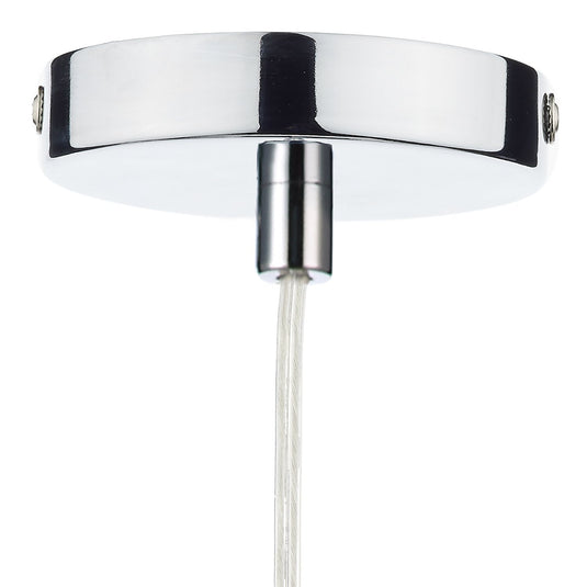 Dar Lighting RAE0150 Rae 1 Light Pendant Polished Chrome/ Clear - 19537