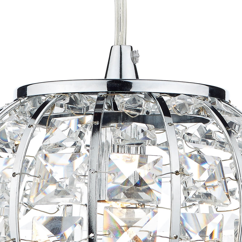 Load image into Gallery viewer, Dar Lighting RAE0150 Rae 1 Light Pendant Polished Chrome/ Clear - 19537
