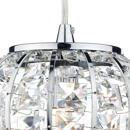 Dar Lighting RAE0150 Rae 1 Light Pendant Polished Chrome/ Clear - 19537