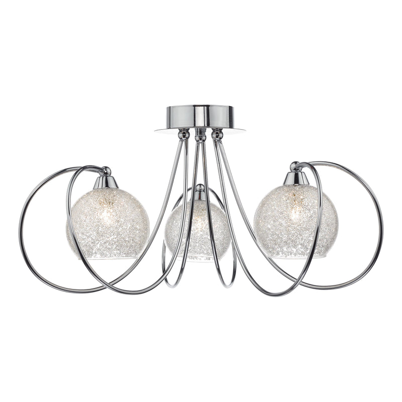 Load image into Gallery viewer, Dar Lighting RAF5350 Rafferty 3 Light Semi Flush Polished Chrome - 21852
