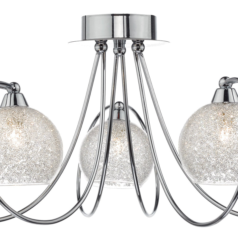 Load image into Gallery viewer, Dar Lighting RAF5350 Rafferty 3 Light Semi Flush Polished Chrome - 21852
