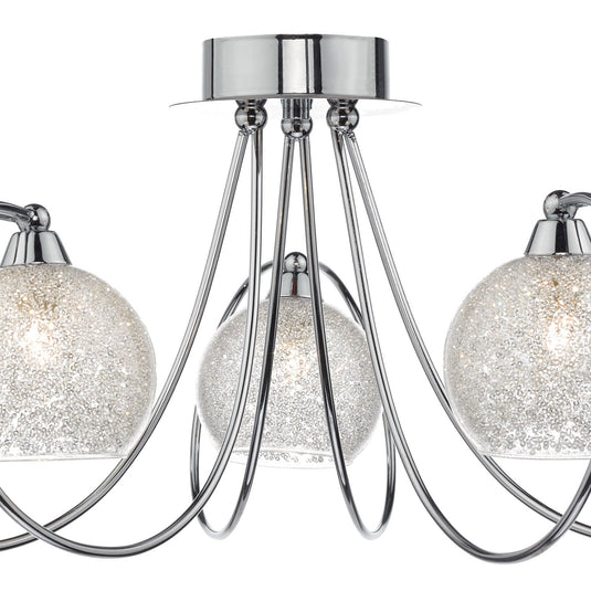 Dar Lighting RAF5350 Rafferty 3 Light Semi Flush Polished Chrome - 21852