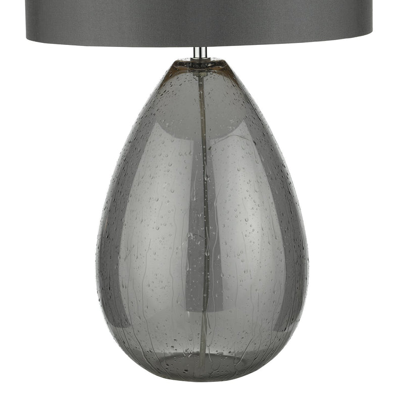 Load image into Gallery viewer, Dar Lighting RAI4239 Rain Table Lamp Smoked Glass c/w Grey Shade - 23171
