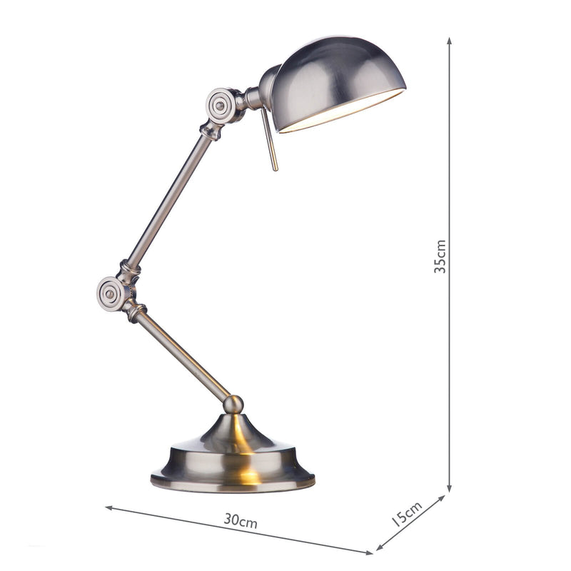 Load image into Gallery viewer, Dar Lighting RAN4046 Ranger Table Lamp Satin Chrome - 22401
