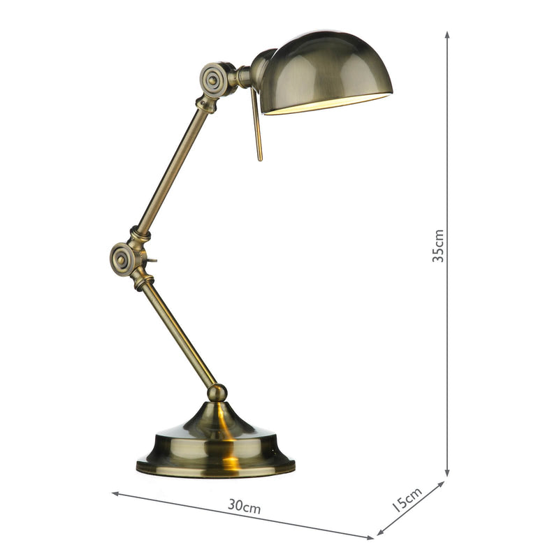 Load image into Gallery viewer, Dar Lighting RAN4075 Ranger Table Lamp Antique Brass - 22448
