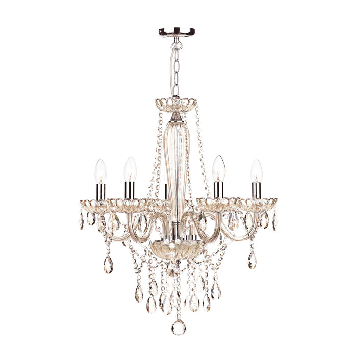 Dar Lighting RAP0506 Raphael 5 Light Chandelier Champagne Crystal - 35322
