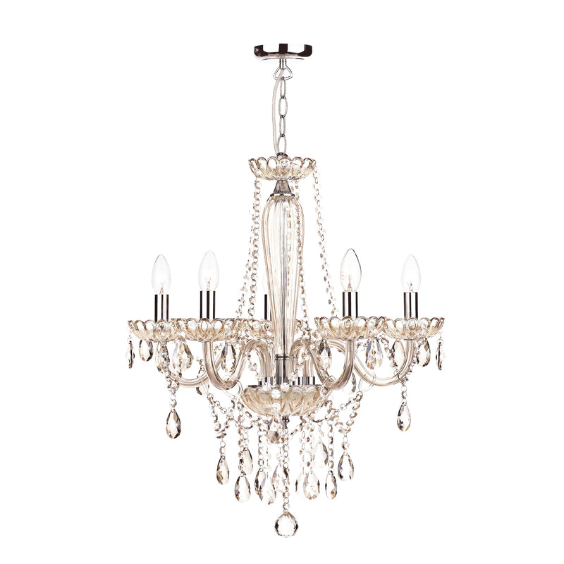 Load image into Gallery viewer, Dar Lighting RAP0506 Raphael 5 Light Chandelier Champagne Crystal - 35322
