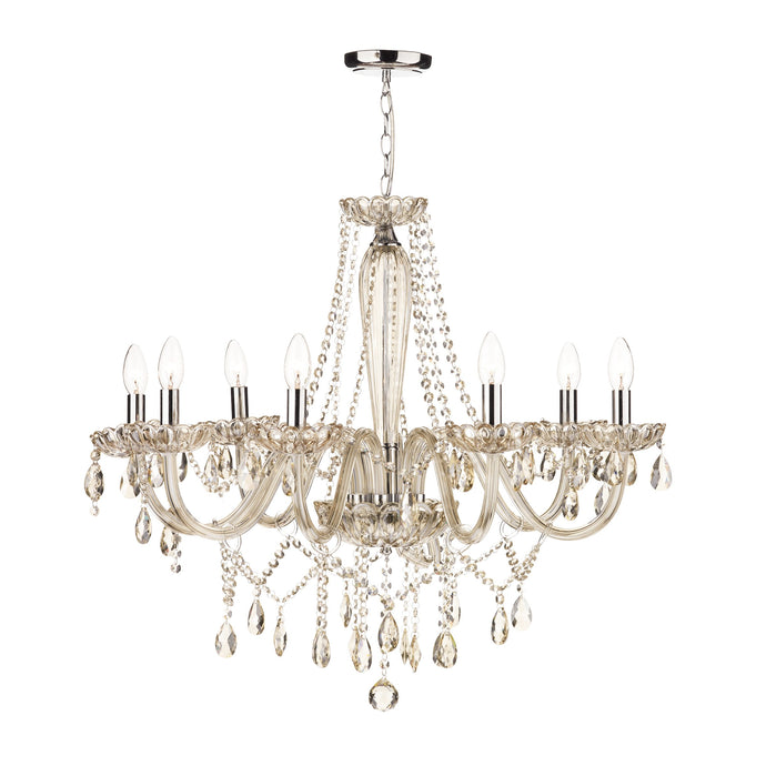 Dar Lighting RAP0806 Raphael 8 Light Chandelier Champagne Crystal - 35323