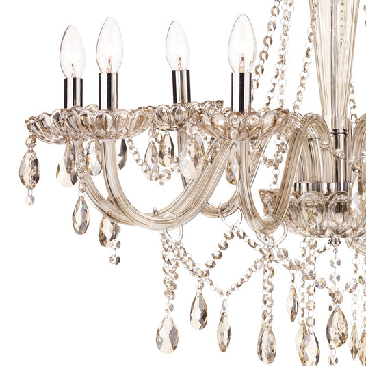 Dar Lighting RAP0806 Raphael 8 Light Chandelier Champagne Crystal - 35323