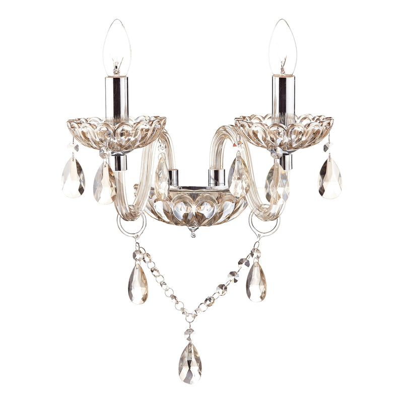 Load image into Gallery viewer, Dar Lighting RAP0906 Raphael Double Wall Bracket Champagne Crystal - 35324
