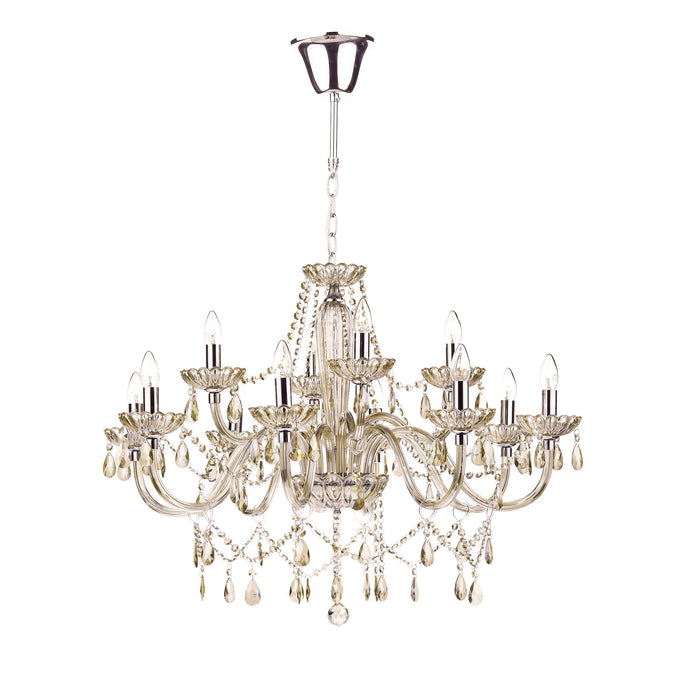 Dar Lighting RAP1206 Raphael 12 Light Chandelier Champagne Crystal - 35325