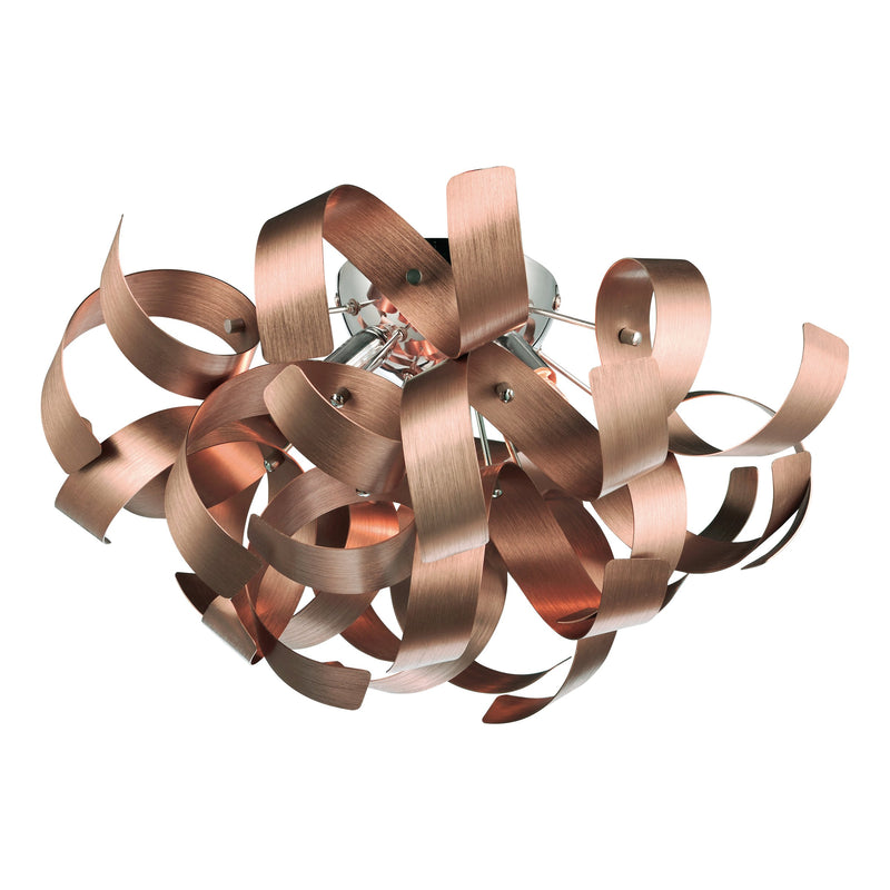 Load image into Gallery viewer, Dar Lighting RAW0464 Rawley 4 Light Ribbon Flush Brushed Copper - 19556
