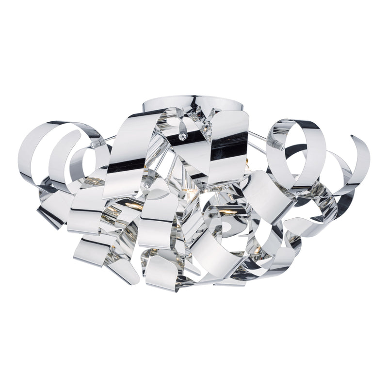 Load image into Gallery viewer, Dar Lighting RAW0555 Rawley 5 Light G9 Flush Polished Chrome - 35328
