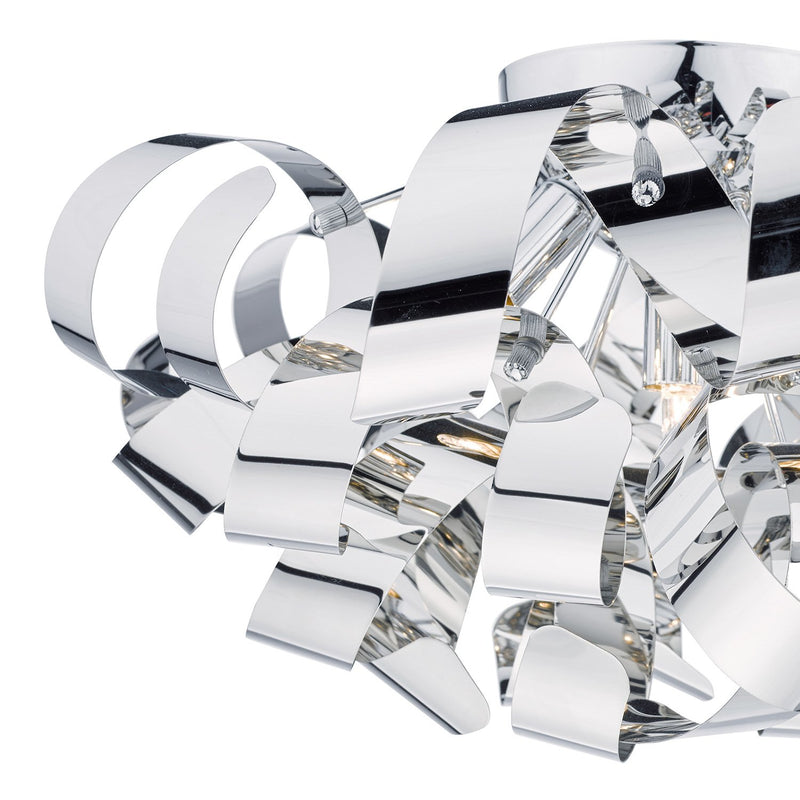 Load image into Gallery viewer, Dar Lighting RAW0555 Rawley 5 Light G9 Flush Polished Chrome - 35328
