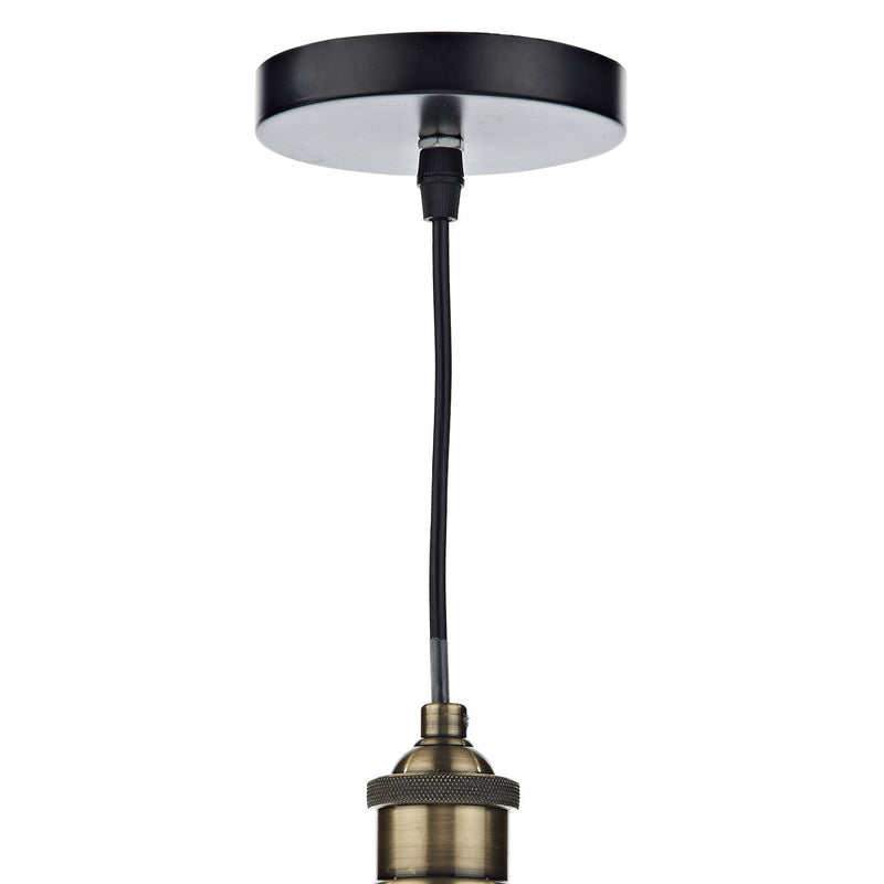 Load image into Gallery viewer, Dar Lighting RAY0175 Ray 1 Light Pendant Antique Brass Clear - 20029
