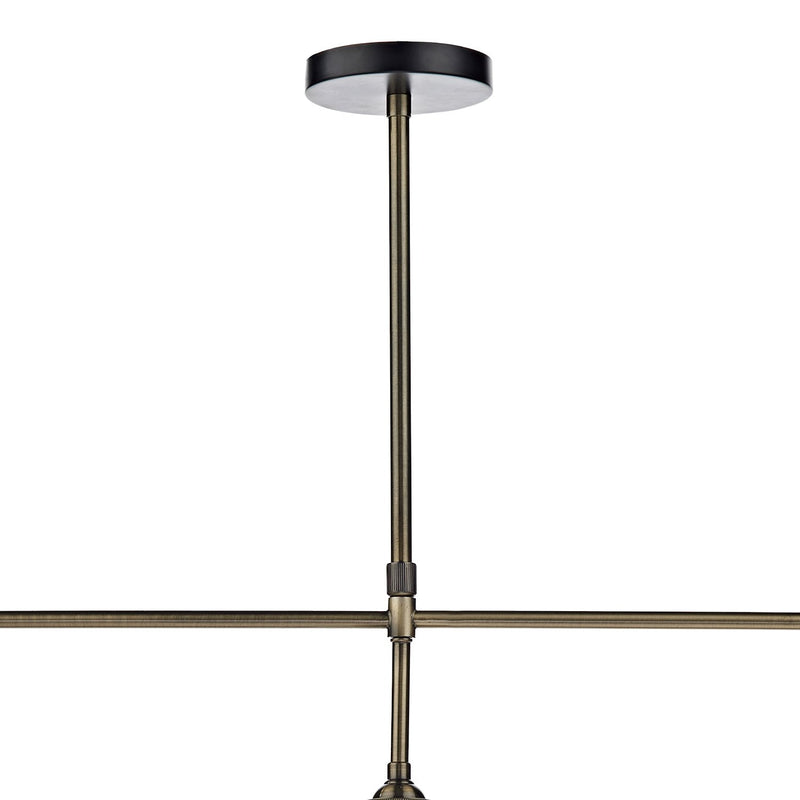 Load image into Gallery viewer, Dar Lighting RAY0375 Ray 3 Light Bar Pendant Antique Brass Clear - 23875
