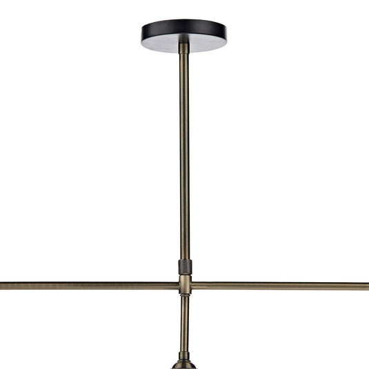 Dar Lighting RAY0375 Ray 3 Light Bar Pendant Antique Brass Clear - 23875