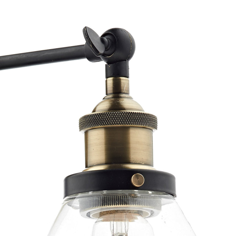 Load image into Gallery viewer, Dar Lighting RAY0775 Ray 1 Light Wall Bracket Antique Brass Clear - 20682
