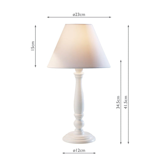Dar Lighting REG422 Regal Small Table Lamp White With Shade (Twin Pack) - 9017