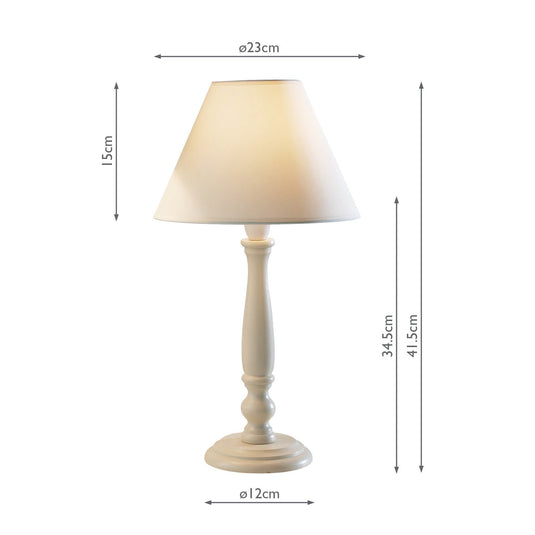 Dar Lighting REG4233 Regal Small Table Lamp Cream With Shade (Twin Pack) - 12217