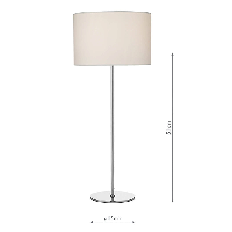 Load image into Gallery viewer, Dar Lighting RIM4246 Rimini Table Lamp Satin Chrome Base Only - 36851
