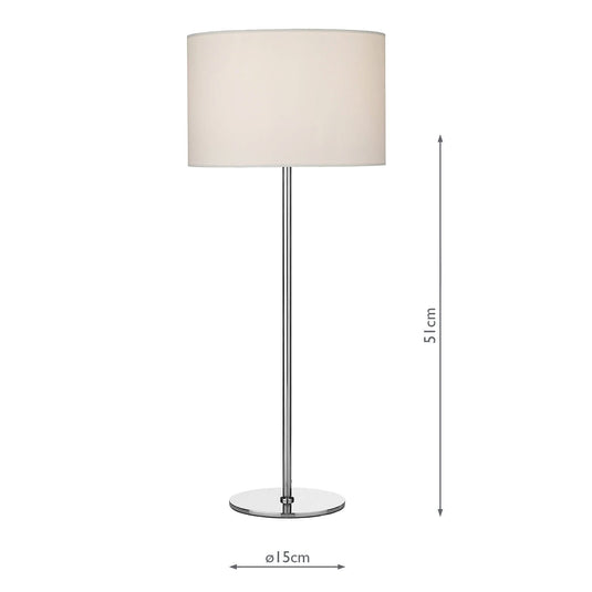 Dar Lighting RIM4246 Rimini Table Lamp Satin Chrome Base Only - 36851