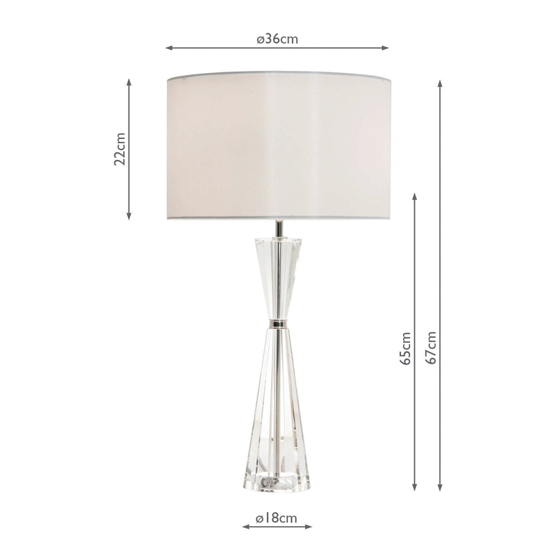 Load image into Gallery viewer, Dar Lighting RIS4208 Risha 2lt Table Lamp Crystal &amp; Polished Nickel C/W Shade - 35341
