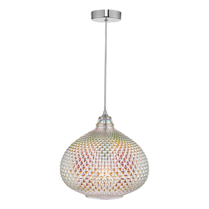 Dar Lighting ROI0155 Roisin Pendant Glass & Polished Chrome - 23871