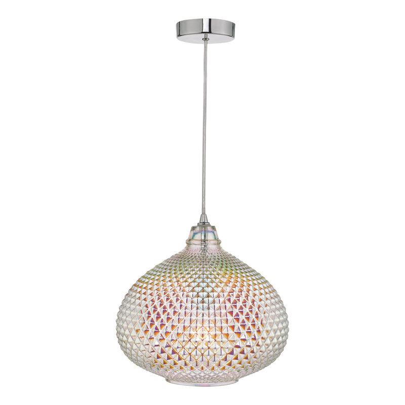Load image into Gallery viewer, Dar Lighting ROI0155 Roisin Pendant Glass &amp; Polished Chrome - 23871
