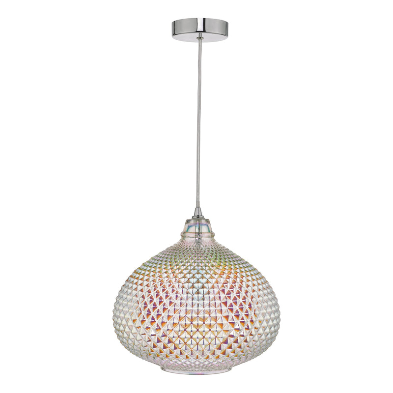 Load image into Gallery viewer, Dar Lighting ROI0155 Roisin Pendant Glass &amp; Polished Chrome - 23871

