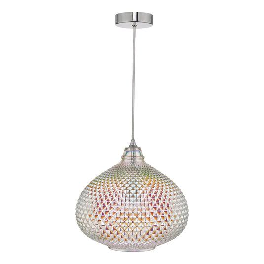 Dar Lighting ROI0155 Roisin Pendant Glass & Polished Chrome - 23871