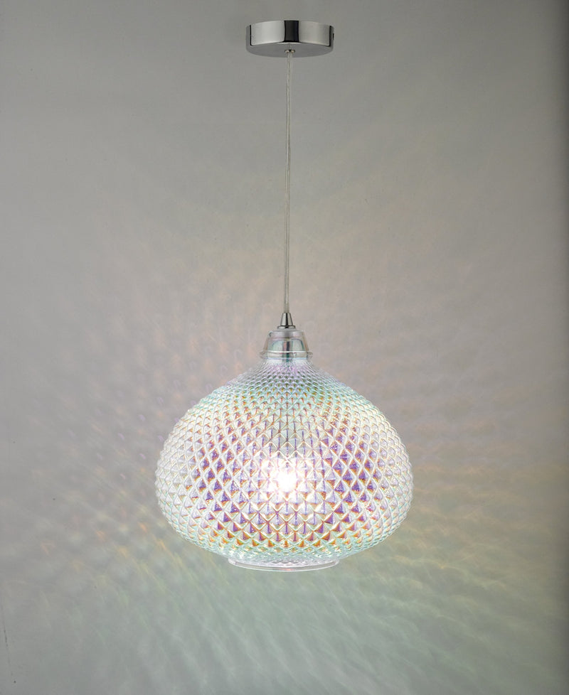 Load image into Gallery viewer, Dar Lighting ROI0155 Roisin Pendant Glass &amp; Polished Chrome - 23871
