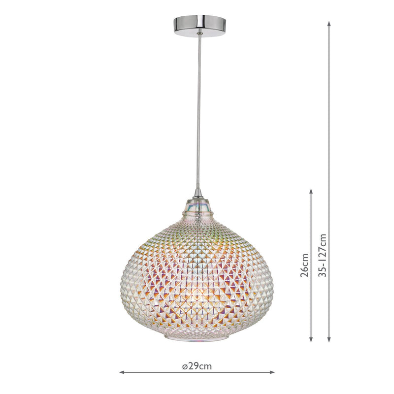 Load image into Gallery viewer, Dar Lighting ROI0155 Roisin Pendant Glass &amp; Polished Chrome - 23871
