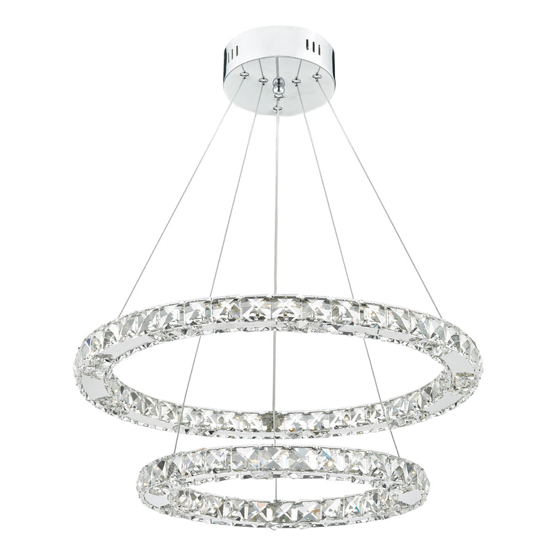 Load image into Gallery viewer, Dar Lighting ROM2550 Roma LED Pendant Crystal with Chrome Dimmable - 21736
