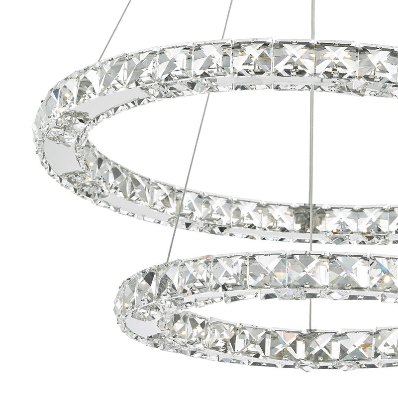Load image into Gallery viewer, Dar Lighting ROM2550 Roma LED Pendant Crystal with Chrome Dimmable - 21736

