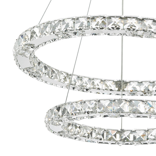 Dar Lighting ROM2550 Roma LED Pendant Crystal with Chrome Dimmable - 21736