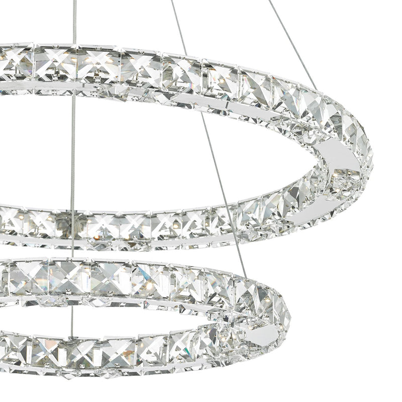 Load image into Gallery viewer, Dar Lighting ROM2550 Roma LED Pendant Crystal with Chrome Dimmable - 21736
