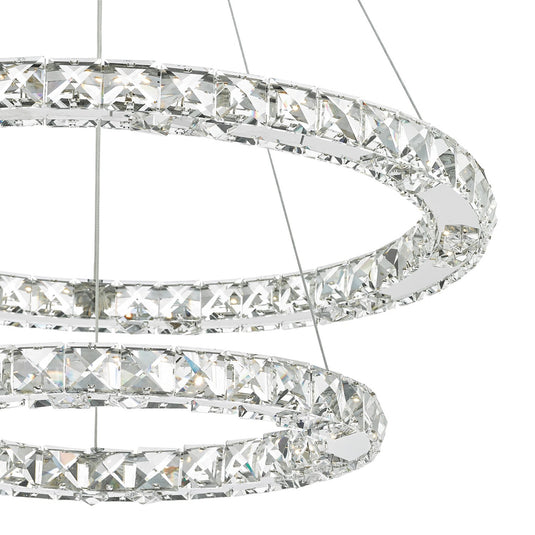 Dar Lighting ROM2550 Roma LED Pendant Crystal with Chrome Dimmable - 21736